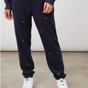 Rails navy floral embro joggers